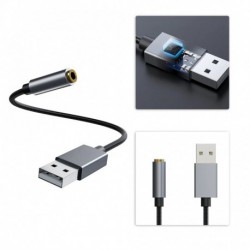 USB-A - 3,5 mm-es digitális audio adapter kábel Kábel számítógép HIFI hangkártya audio adapter USB fejhallgató 2-in1