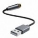 USB-A - 3,5 mm-es digitális audio adapter kábel Kábel számítógép HIFI hangkártya audio adapter USB fejhallgató 2-in1