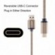 Arany - 2M-os kábel tartós, könnyű, biztonságos fémhéj, nejlonfonatú, nagy áramú USB3.0A - C típusú USB töltőadat