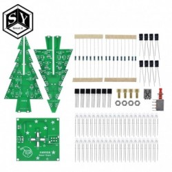 NAGY ITT 1db háromdimenziós 3D karácsonyfa LED barkácskészlet piros / zöld / sárga LED vaku áramkör készlet