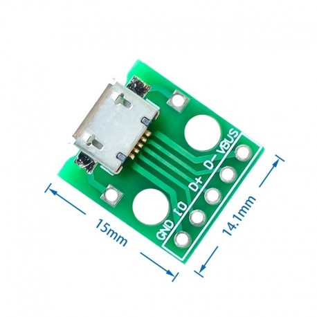 10db MICRO USB - DIP adapter 5pin női csatlakozó B típusú NYÁK átalakító