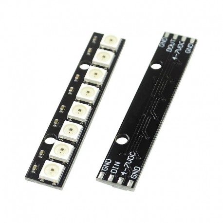 8 csatornás WS2812 5050 RGB LED-es lámpák, beépített színes színű fejlesztő tábla