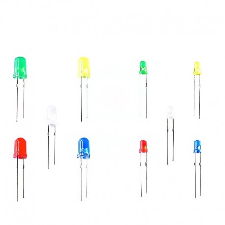 További 3 kedvezmény (10 vagy több tétel) - 200PC / Lot 3MM 5MM LED készlet vegyes színnel piros zöld sárga sárga kék