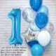 Szám6 készlet - 12db / készlet kék számfólia latex lufi gyerekeknek születésnapi party dekoráció 1. egyéves