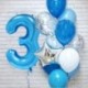 Szám6 készlet - 12db / készlet kék számfólia latex lufi gyerekeknek születésnapi party dekoráció 1. egyéves