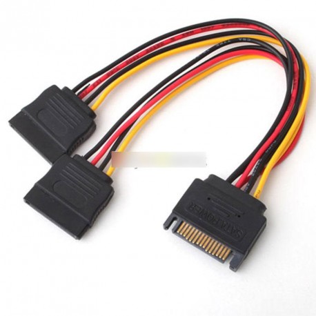 10 db 15 Pin SATA Male - 2 SATA Splitter elosztó