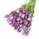 lila - 31db tulipán művirág valódi érintésű tulipán virág hamis virág esküvői dekoráció virág karácsony otthoni