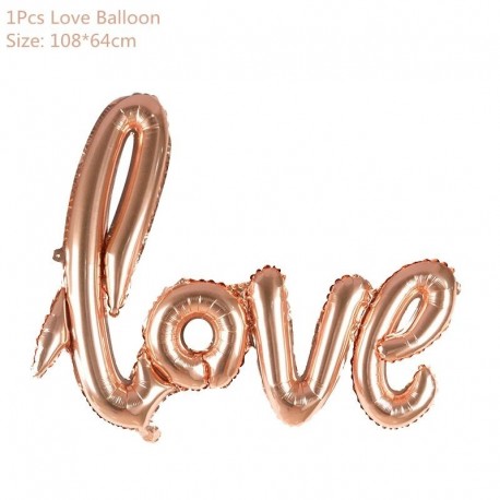 szeretet - Rózsa arany konfetti ballonok fólia pezsgő csillag léggömb esküvői latex ballon globos BabyShower