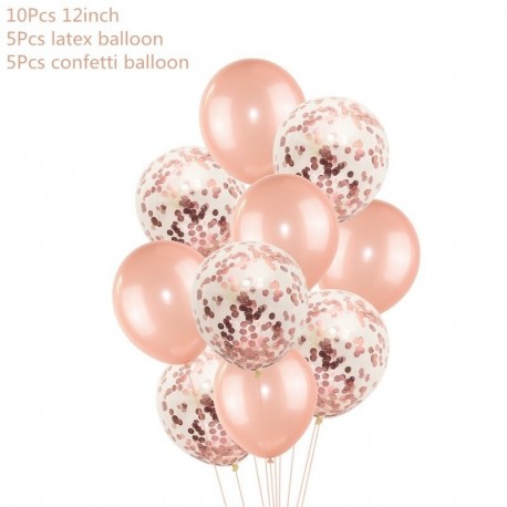 10db keverős léggömb - Rózsa arany konfetti ballonok fólia pezsgő csillag léggömb esküvői latex ballon globos
