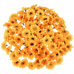 Sárga - 100db 4,5 cm-es mini selyem napraforgó művirág fej esküvői party otthoni dekorációhoz DIY koszorú Scrapbooking