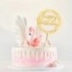6db - 6db arany akril boldog születésnapi torta tetején zászló torta csákányok gyerekeknek felnőtt születésnapi party