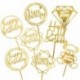 Ezüst-2 - Boldog születésnapot tortafedél akril arany ezüst torta zászló cupcake fedél fiú fiú lány születésnapi