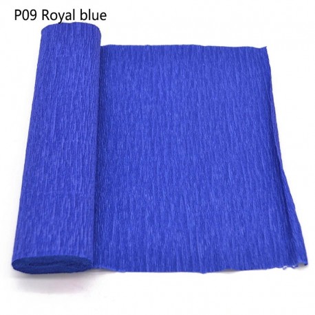 P09royal kék - 250x25cm 1 tekercs barkácsvirág készítés krepp papírok csomagoló virágok ajándékok csomagolóanyagok