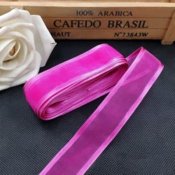 T05 - 5M 25 mm-es szatén élű organza szalag esküvői party dekorációhoz Kézzel készített szalag ajándékcsomagolás