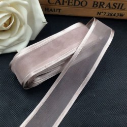 T16 - 5M 25 mm-es szatén élű organza szalag esküvői party dekorációhoz Kézzel készített szalag ajándékcsomagolás