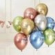Arany - 10db 12 hüvelykes boldog születésnapot nyomtatott króm metál latex lufi hélium fém globos gyerekek születésnapi