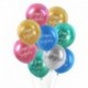 Arany - 10db 12 hüvelykes boldog születésnapot nyomtatott króm metál latex lufi hélium fém globos gyerekek születésnapi
