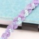 világos lila - 5 méter 1,5 cm-es, laza, kerek lapos flitterekkel ellátott, lézerrel aranyozott paillette flitterek