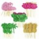 B - 10db pálmalevél Flamingo Cupcake Topper hawaii Luau nyári party torta dekoráció gyerekek dzsungel születésnapi party