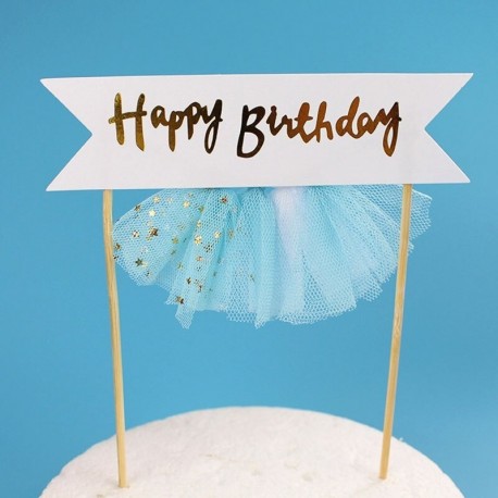 kék - 1 db szép boldog születésnapi torta tetejét mini szoknyával gyerek fiú lány első egy születésnapi party baba