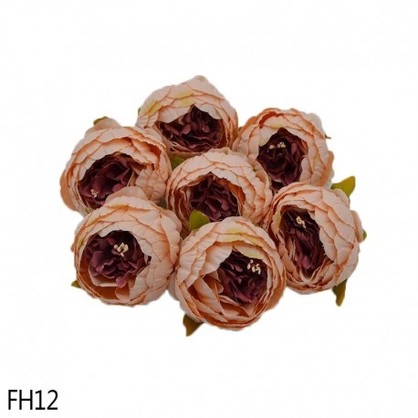 12. - 1 db 8 cm-es mesterséges bazsarózsa virágfejek DIY selyem virágfej esküvői otthoni parti dekorációs virágok hamis