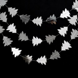 ezüst - 4m papír karácsonyfa függő koszorú zászló karácsonyi szalagcím a karácsonyi party születésnapi esküvői