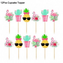 12db cupcake felső - 1Set Flamingo ananász pálmalevél konfetti latex lufi Hawaii trópusi nyári születésnapi party