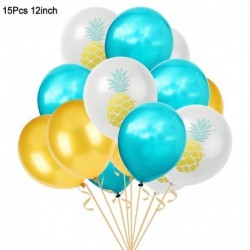 15db szett3 - 1Set Flamingo ananász pálmalevél konfetti latex lufi Hawaii trópusi nyári születésnapi party dekorációs