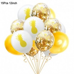 15db szett6 - 1Set Flamingo ananász pálmalevél konfetti latex lufi Hawaii trópusi nyári születésnapi party dekorációs