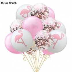 15db készlet - 1Set Flamingo ananász pálmalevél konfetti latex lufi Hawaii trópusi nyári születésnapi party dekorációs