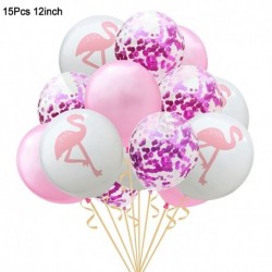 15db szett - 1Set Flamingo ananász pálmalevél konfetti latex lufi Hawaii trópusi nyári születésnapi party dekorációs
