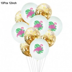 10db szett2 - 1Set Flamingo ananász pálmalevél konfetti latex lufi Hawaii trópusi nyári születésnapi party dekorációs