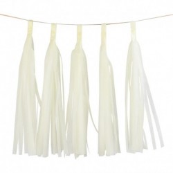 bézs - 5db 14 hüvelykes arany ezüst szövetpapír bojt karácsonyi dekoráció születésnapi barkácsfüggő garland