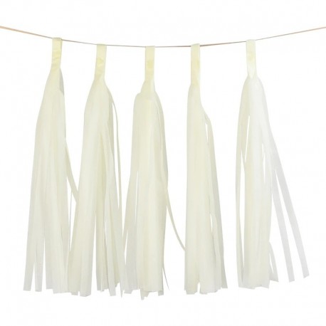 bézs - 5db 14 hüvelykes arany ezüst szövetpapír bojt karácsonyi dekoráció születésnapi barkácsfüggő garland