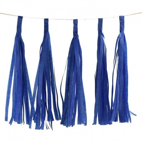 királykék - 5db 14 hüvelykes arany ezüst szövetpapír bojt karácsonyi dekoráció születésnapi barkácsfüggő garland