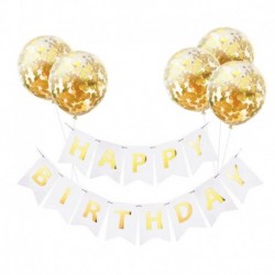 készlet1 - 6db / készlet Boldog születésnapot Levél Banner Garland konfetti Latex léggömbökkel Fiú lány Gyerekek