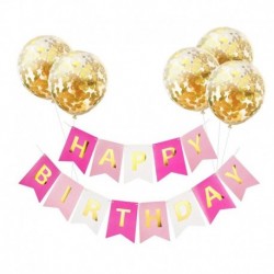 set4 - 6db / készlet Boldog születésnapot Levél Banner Garland konfetti Latex léggömbökkel Fiú lány Gyerekek