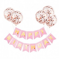 set8 - 6db / készlet Boldog születésnapot Levél Banner Garland konfetti Latex léggömbökkel Fiú lány Gyerekek