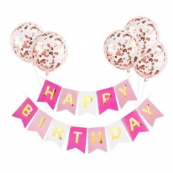 set9 - 6db / készlet Boldog születésnapot Levél Banner Garland konfetti Latex léggömbökkel Fiú lány Gyerekek