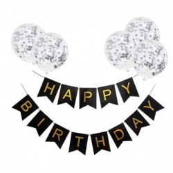 set12 - 6db / készlet Boldog születésnapot Levél Banner Garland konfetti Latex léggömbökkel Fiú lány Gyerekek