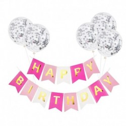 set14 - 6db / készlet Boldog születésnapot Levél Banner Garland konfetti Latex léggömbökkel Fiú lány Gyerekek