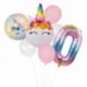 Szám0 beállítva - Szivárvány egyszarvú lufi szám fólia Globos gyerek lány 1. egyszarvú születésnapi party