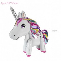 Egyszarvú-B - Szivárvány egyszarvú lufi szám fólia Globos gyerek lány 1. egyszarvú születésnapi party dekorációs