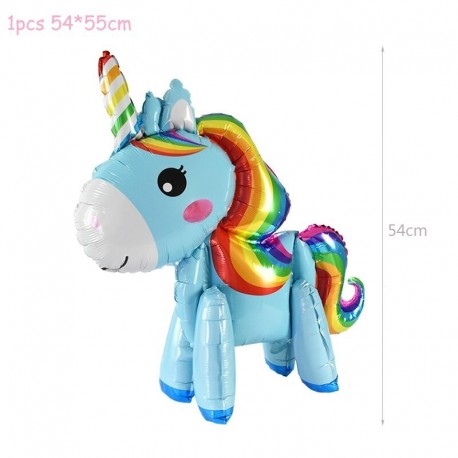 Egyszarvú-G - Szivárvány egyszarvú lufi szám fólia Globos gyerek lány 1. egyszarvú születésnapi party dekorációs