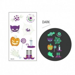 Stílus3 - 6db Halloween fényes tetoválás Ghost Taty gyerekek hamis tetoválás izzó sötét vízálló ideiglenes