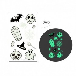 Stílus4 - 6db Halloween fényes tetoválás Ghost Taty gyerekek hamis tetoválás izzó sötét vízálló ideiglenes