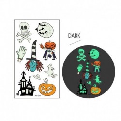 Stílus8 - 6db Halloween fényes tetoválás Ghost Taty gyerekek hamis tetoválás izzó sötét vízálló ideiglenes