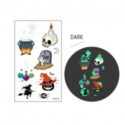 9. stílus - 6db Halloween fényes tetoválás Ghost Taty gyerekek hamis tetoválás izzó sötét vízálló ideiglenes