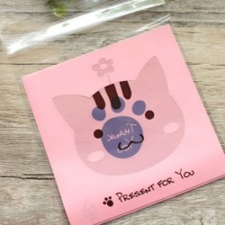 1 - 50db 10x10 mosoly rajzfilm öntapadó műanyag csomagoló táskák DIY cukorkás kekszes snack táska otthoni esküvői