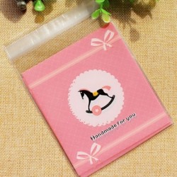 9. - 50db 10x10 mosoly rajzfilm öntapadó műanyag csomagoló táskák DIY cukorkás kekszes snack táska otthoni esküvői